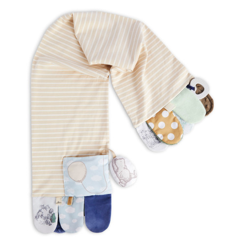 Mommy & Me Activity Scarf - Tan and Blue slide 