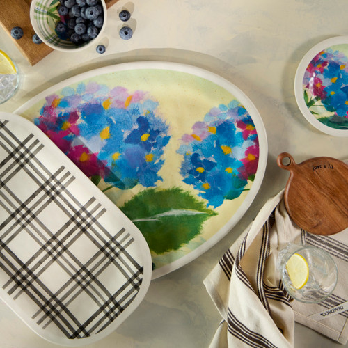 Hydrangea Ajisai Large Melamine Oval Platter slide 