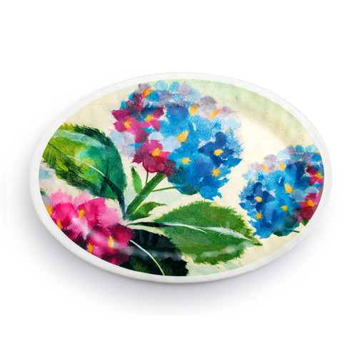 Hydrangea Ajisai Large Melamine Oval Platter slide 