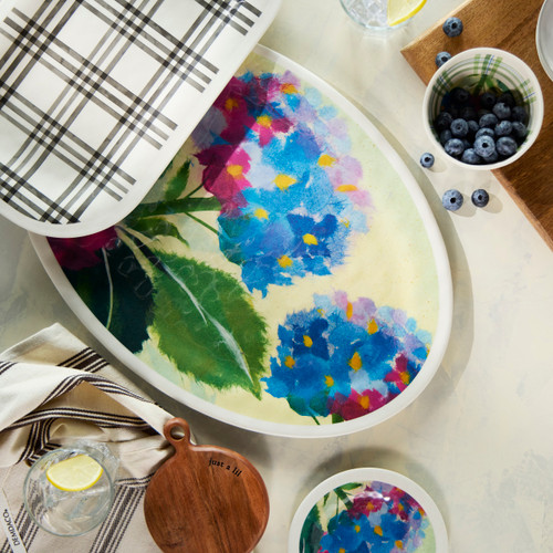 Hydrangea Ajisai Large Melamine Oval Platter slide 