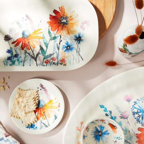 Meadow Flowers Melamine Appetizer Plates - Set of 4 slide 