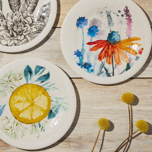 Meadow Flowers Melamine Appetizer Plates - Set of 4 slide 