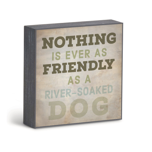 River-Soaked Dog Wall Art - 6"sq. slide 