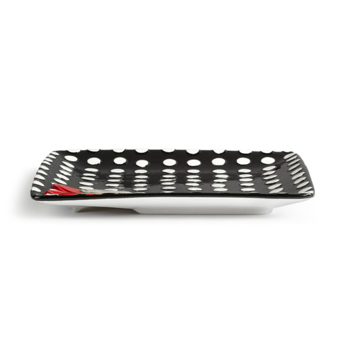 Tracy Pesche Heartful Home Black & White Dots Serving Platter 10.5" x 10.5" slide 