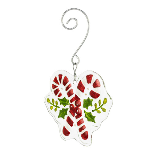 Candy Canes Glass Ornament slide 