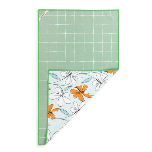 Windowpane Floral Absorbent Reversible Towel - 18x30in slide 