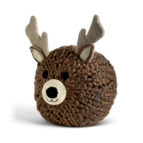 Reindeer Head Pouf 14" slide 