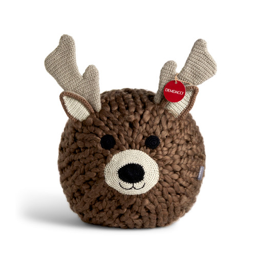 Reindeer Head Pouf 14" slide 