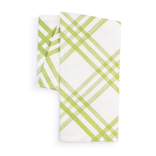 Green Plaid Cotton Twill Kitchen Towel slide 