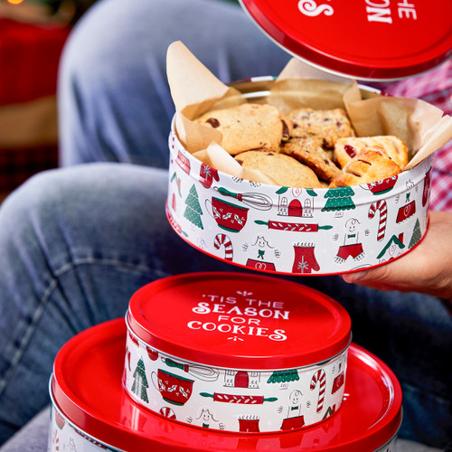 'Tis the Season Cookie Tins - Set of 3 slide 