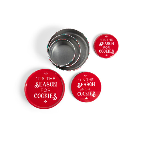 'Tis the Season Cookie Tins - Set of 3 slide 