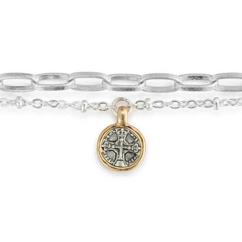 Wrapped in Prayer Layer Bracelet - Silver slide 