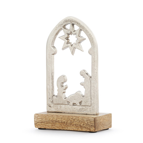 Metal and Wood Small Nativity Scene slide 