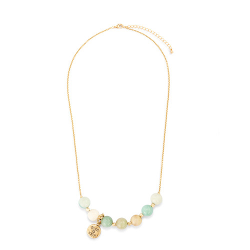 7 Days Tracker Necklace - Turquoise and Gold slide 