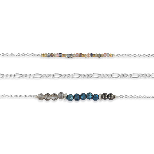 Necklace Set of 3 - Gunmetal Silver slide 