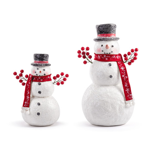 Snowmen Berry Branch Figures - 2 Assorted slide 