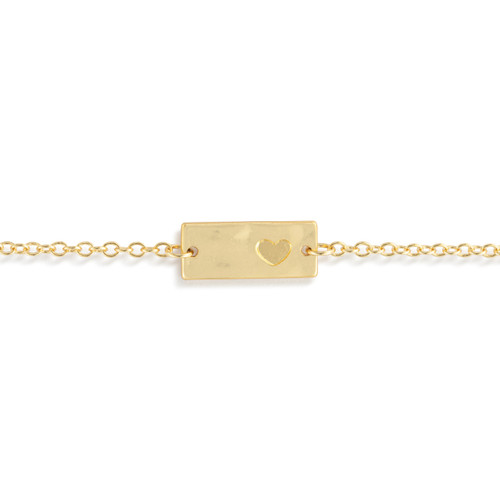 Heart Charm Gold Bracelet 6.5in slide 