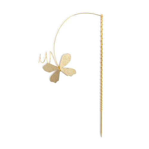 Gold Metal Butterfly Floral Pick - 12in slide 