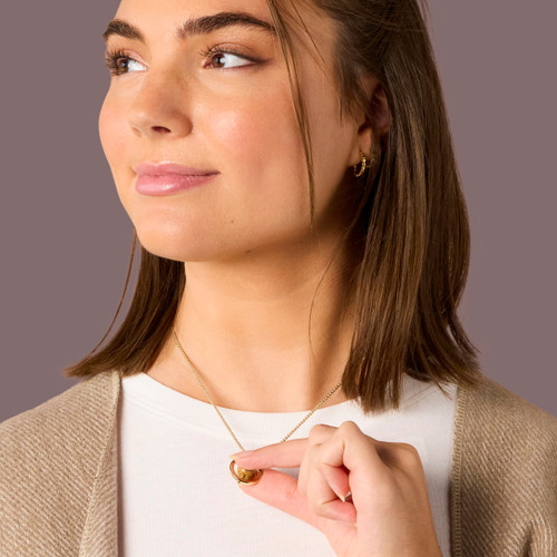 BeCalm Gold Beaded Necklace - 18in slide 