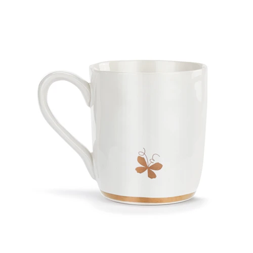 Black & Gold Butterfly White Mug with Gold Trim - 14oz slide 