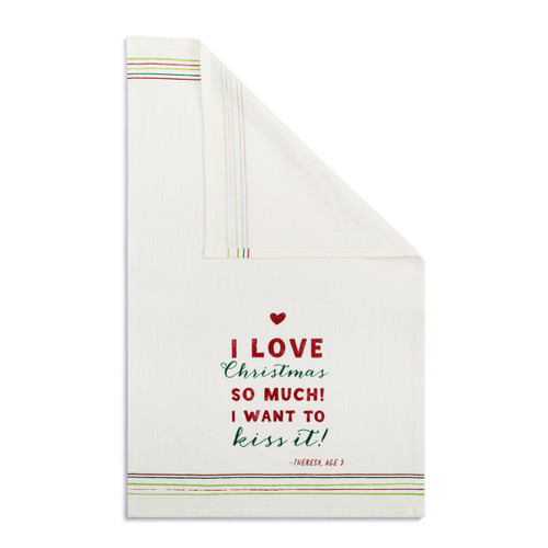 Live From Snack Time I Love Christmas So Much White Flour Sack Towel - 17x28in slide 