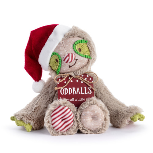 Holiday Oddball Mini Sloth Plush - 8x6.5in slide 