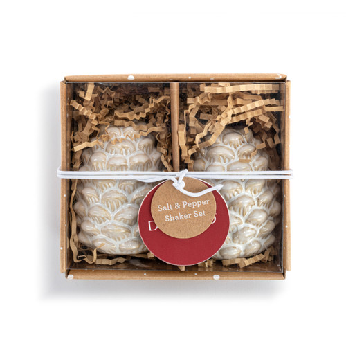 Green Pine Ceramic Salt and Pepper Shakers Set of 2 - 2x3in slide 