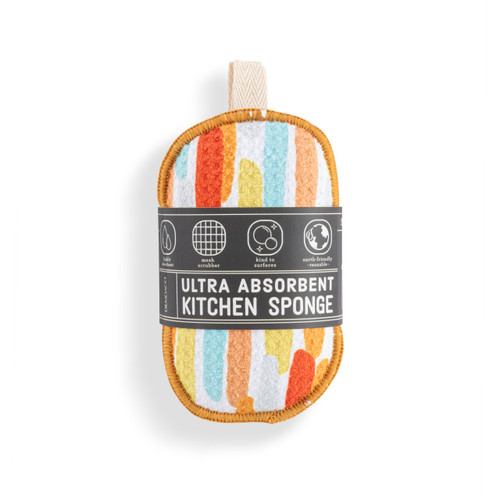 Orange Lines Absorbent Reversible Sponges Set of 2 - 3x5in slide 