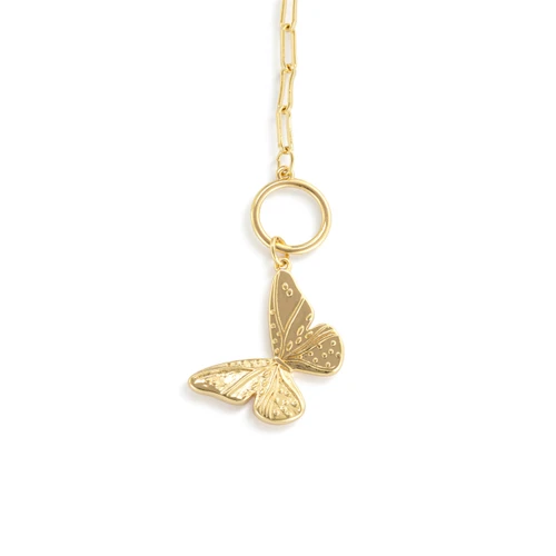 Butterfly Toggle Gold Bracelet 6.5in slide 
