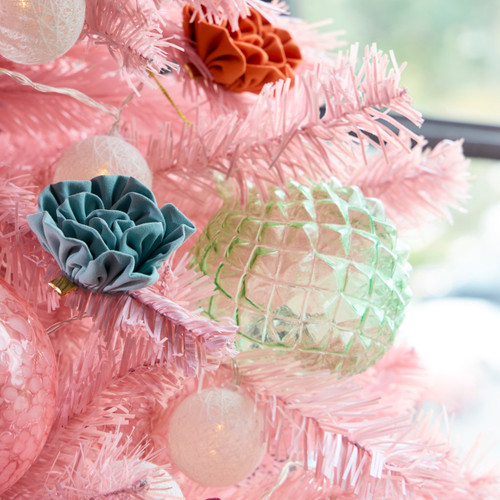 Light Green Pyramid Round Ornament - 4in slide 