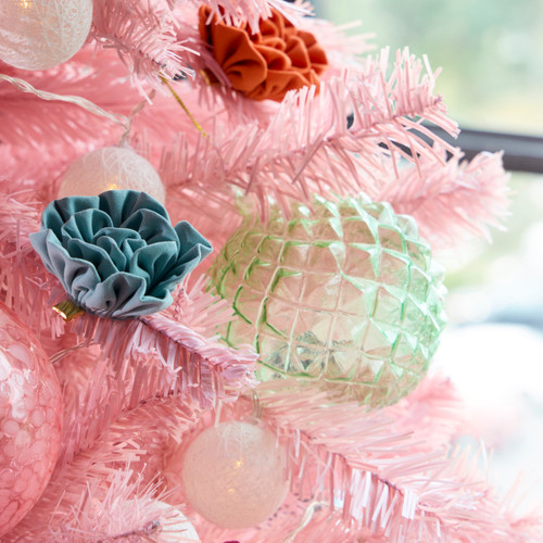 Light Green Pyramid Round Ornament - 4in slide 