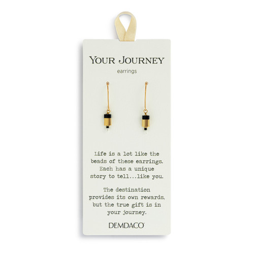 Beaded Tile Black/Gold Earrings - 13.15x5.5mm slide 