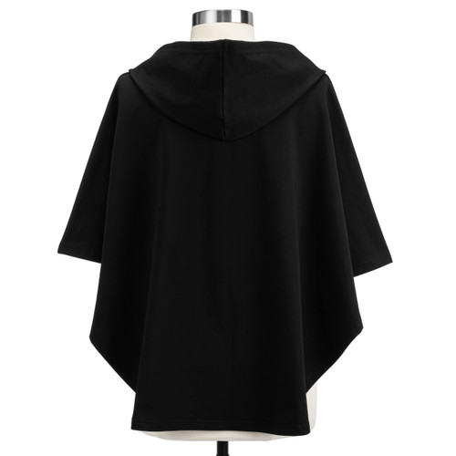 Half Zip Black Poncho - 38.25x35in slide 