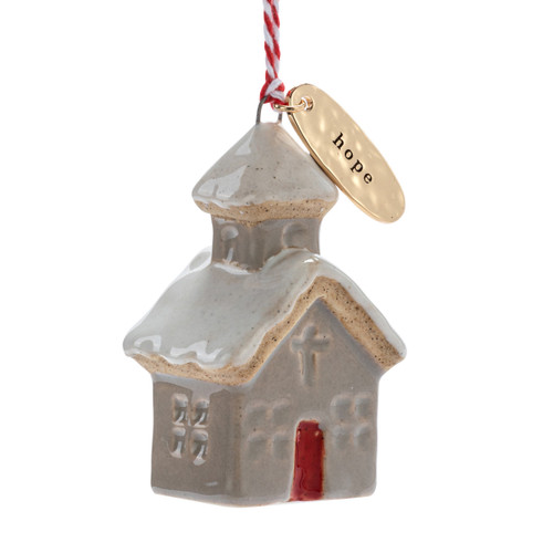 Hope Tan Church Shaped Ornament - 1.5x2in slide 