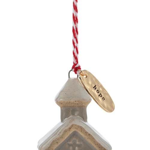 Hope Tan Church Shaped Ornament - 1.5x2in slide 