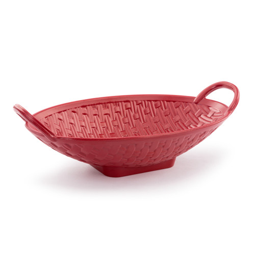 Red Melamine Bread Basket - 14.5x8in slide 