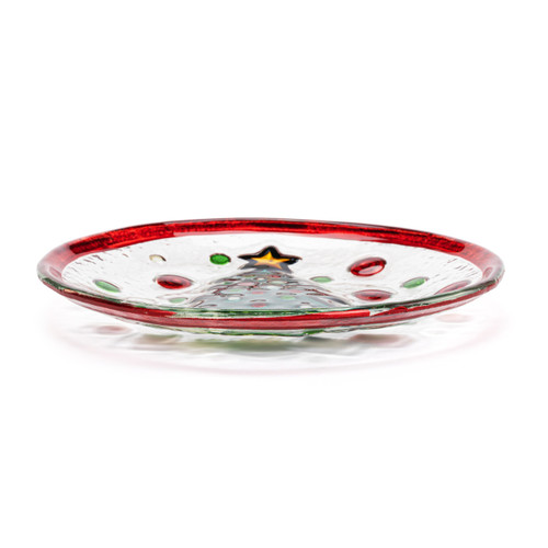 Christmas Tree Glass Round Plate - 6.5in slide 