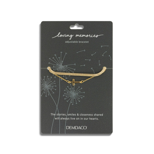 Layered Cross Gold Bracelet 6.5in slide 