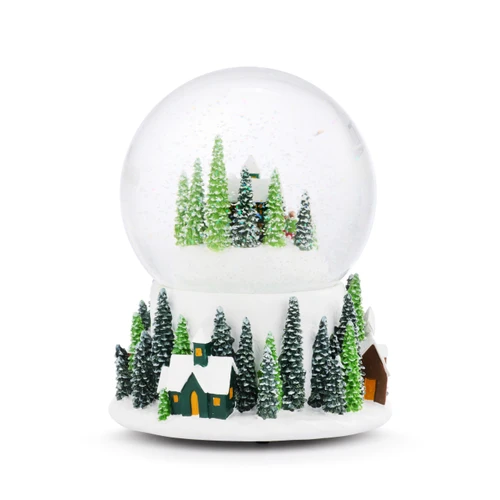 Forest Village Musical Snow Globe - 5x7in slide 