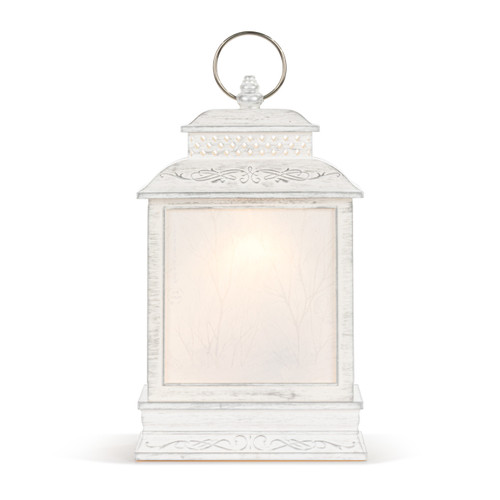 Snowman Joy Lit Musical White USB Snow Globe Lantern - 6.5x10in slide 