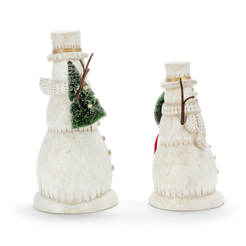 Snowman Paper Pulp Glittered Greenery Figures - Set of 2 slide 