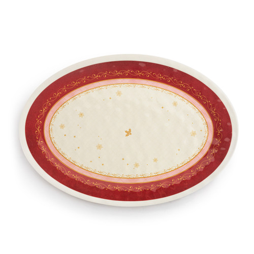 Scroll and Plaid Large Melamine Oval Platter - 20x14in slide 
