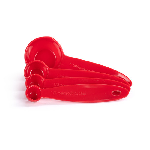 Mrs. Claus Caring Collection Red Melamine Measuring Spoon Set slide 