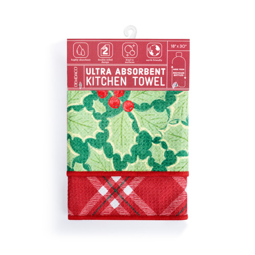 Green Holly Absorbent Double Sided Towel - 18x30in slide 