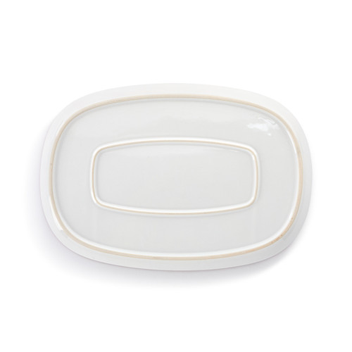 Santa Vintage Snowflake Ceramic Oval Platter - 15.5x11in slide 