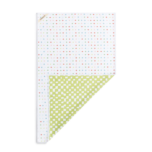 Green Checker Absorbent Reversible Towel - 18x30in slide 