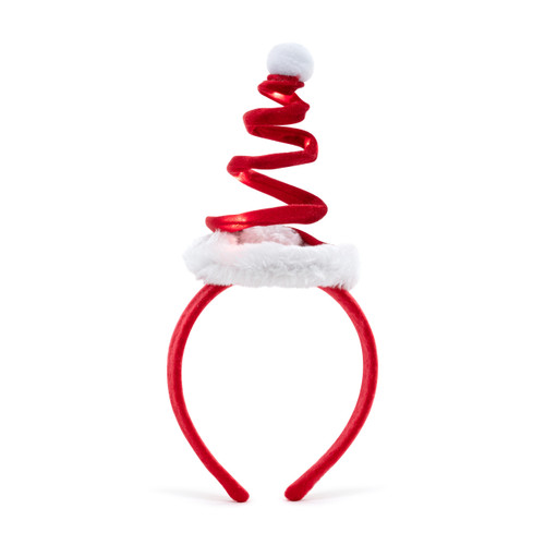 Swirly Santa Hat LED Headband - 5in slide
