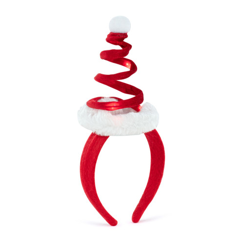 Swirly Santa Hat LED Headband - 5in slide 