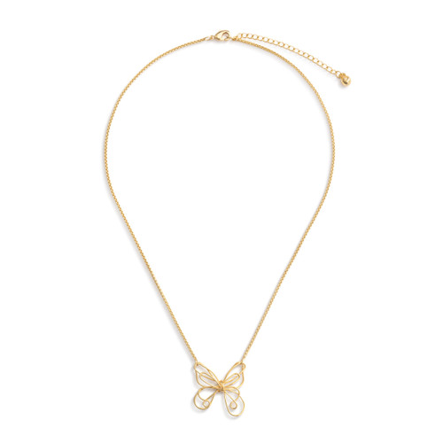 Butterfly Open Charm Gold Necklace 16in slide 