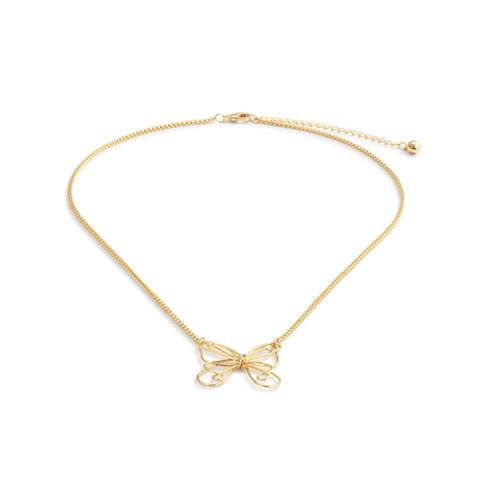 Butterfly Open Charm Gold Necklace 16in slide 